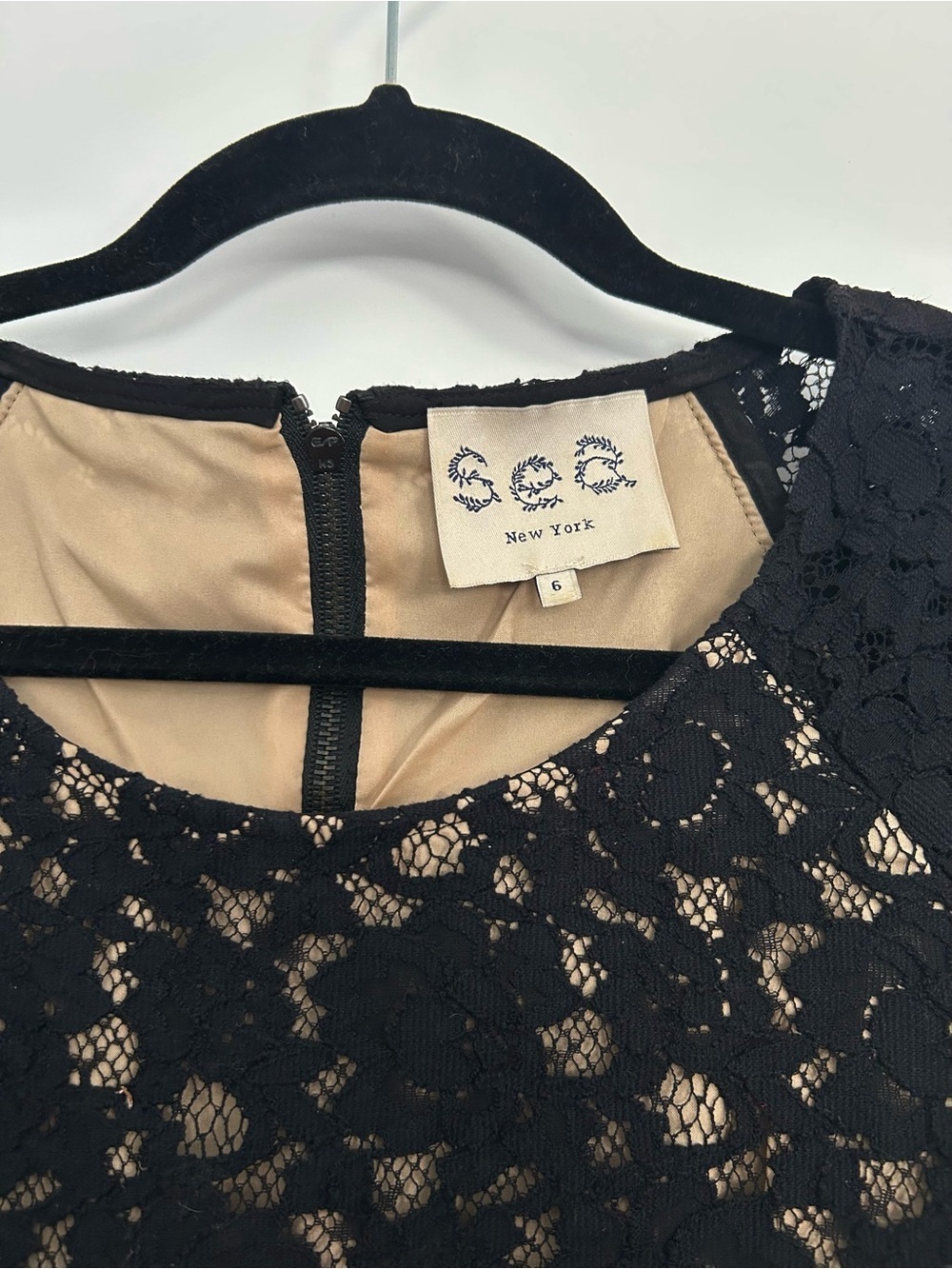 Sea New York Lace Cut Out Lace Black Nude Sheath Dress - Picture 2 of 5